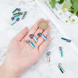 12Pcs Rectangle Zinc Alloy Replacement Zipper Sliders, for Luggage Suitcase Backpack Jacket Bags Coat, Colorful, 2.6x0.7x0.75cm