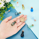 9pcs 9 colors Glass Cork Bottles Ornament, Glass Empty Wishing Bottles, DIY Vials for Pendant Decorations, Mixed Color, 1.55x2.7~2.8cm, 1pc/color