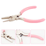45# Carbon Steel Jewelry Pliers, Wire Looping Pliers, Concave and Round Nose Pliers, Pink, 12.4x6.25x0.95cm, 1pc/set