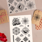 PVC Plastic Stamps, for DIY Scrapbooking, Photo Album Decorative, Cards Making, Stamp Sheets, Compass Pattern, 160x110x3mm