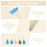 96Pcs 16 Style 304 Stainless Steel Glue Dispensing Needles, Mixed Color, 3~6.9x0.75~0.8cm, 6pcs/style