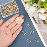 50Pcs Brass Leverback Earring Findings, with Horizontal Loops, Golden, 16.5x11x4mm, Pin: 0.7mm, Hole: 1.8mm