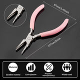 Ferro-nickel Round Concave Pliers, Pink, 12.7x8.7x0.95cm