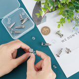 Blank Dome Cufflinks Making Kit, Including 304 Stainless Steel Cuff Button, Glass Cabochons, Stainless Steel Color, 20Pcs/box