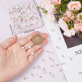 120Pcs 4 Style Plastic Imitation Pearl Charms, with Brass Finding, Cadmium Free & Lead Free, Teardrop/Round, Real 24K Gold Plated, 13x5.5mm, Hole: 1.5mm, 30pcs/style