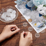 24Pcs Transparent Blank Acrylic Wine Glass Charms, with Brass Hoop Earring Findings, Flat Round, Clear, 59mm, 24pcs/set