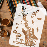 4Pcs 4 Styles PET Hollow Out Drawing Painting Stencils, for DIY Scrapbook, Photo Album, Guitar, 297x210mm, 1pc/style