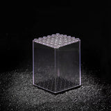 Transparent Plastic Minifigures Display Case, for Models, Building Blocks, Doll Display Holder Risers, with Black Base, Clear, Finished Product:4.7x4.7x7.55cm