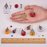 DIY Making, Resin Pendants, Synthetic Turquoise Beads and Brass Earring Hooks, Mixed Color, Cartons: 11.5x7.5x3.3c
