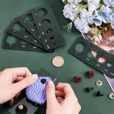 Acrylic Safety Eye Insertion Tool for Toy Making, Doll Eyeball Gauge Board, Black, 50x120x2.5mm, Hole: 6mm