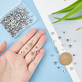 304 Stainless Steel Spacer Beads, Mixed Shapes, Stainless Steel Color, 6.8x5.2x1.1cm, 160pcs/box