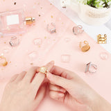 DIY Cuff Ring Making Kit, Including 201 & 304 Stainless Steel Cuff Pad Ring Settings, Transparent Glass Cabochons, Golden & Stainless Steel Color, Rings Settings: US Size 7 1/4(17.5)~US Size 8(18mm), 8pcs/set