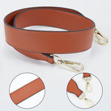 Double-sided Cowhide Leather Wide Bag Handles, with Zinc Alloy Swivel Clasps, for Purse Making, Chocolate, 90x4x0.3cm