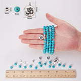 DIY Bracelets Making, with Synthetic Turquoise Beads, Tibetan Style Alloy Pendants, Tibetan Style Bead Spacers and Brass Bead Spacers, Elastic Cords, Antique Silver & Silver