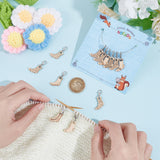 12Pcs 12 Style Sock Pendant Locking Stitch Markers, Crochet Lobster Clasp Charms, Lemon Chiffon, 3.2cm, 1pc/style