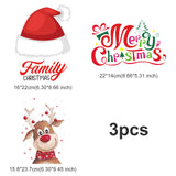 3Pcs 3 Style Christmas Theme Word & Hat & Reindeer Pet Film with Hot Melt Adhesive Heat Transfer Film, for Garment Accessories, Red, 1pc/style