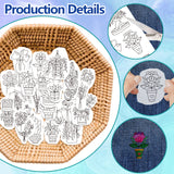 4 Sheets 11.6x8.2 Inch Stick and Stitch Embroidery Patterns, Non-woven Fabrics Water Soluble Embroidery Stabilizers, 297x210mmm