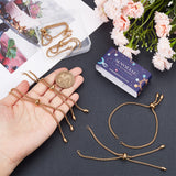 8Pcs Adjustable 304 Stainless Steel Slider Bracelets Making, Bolo Bracelets, Fit for Connector Charms, Golden, Single Chain Length: about 11cm