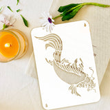 4Pcs 4 Styles PET Hollow Out Drawing Painting Stencils, for DIY Scrapbook, Photo Album, Koi Fish, 297x210mm, 1pc/style