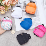 6Pcs 6 Colors Casual Mini Cloth Doll Backpack, with Zipper, for Girl BJD Accessory Bag, Mixed Color, 80x70x39mm, 1pc/color