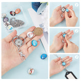 DIY Interchangeable Dome Office Lanyard ID Badge Holder Necklace Making Kit, Including Brass Jewelry Snap Buttons, Alloy Snap Keychain Making, 304 Stainless Steel Cable Chains Necklaces, Word, 18.5x9mm, 12pcs/set, 1set/box