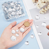 170Pcs 5 Sizes Acrylic Rhinestone Cabochons, Flat Back, Faceted, Half Round, Clear, 12~25x4.5~8mm