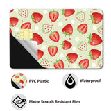 PVC Plastic Waterproof Card Stickers, Self-adhesion Card Skin for Bank Card Decor, Rectangle, Strawberry, 186.3x137.3mm