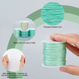 4 Rolls 4 Colors Ployester Braided Cord, with Plastic Spool, Round, Mixed Color, 0.8mm, about 27.34 Yards(25m)/roll, 1 color/roll