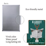 Vintage Metal Iron Tin Sign Poster, Wall Decor for Bars, Restaurants, Cafes Pubs, Vertical Rectangle, Rabbit Pattern, 300x200x0.5mm