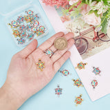 30Pcs 3 Colors Alloy Connector Charms, with Colorful Resin and Rhinestone, Sea Turtle, Mixed Color, 25.5x16.5x4mm, Hole: 1.8mm, 10pcs/color