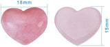 18 Kinds Natural/Synthetic Gemstone Cabochons, Heart, 15x18x6mm, 1pc/kind, 18pcs/set