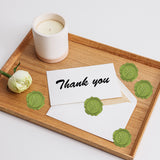 Adhesive Wax Seal Stickers, Envelope Seal Decoration, for Craft Scrapbook DIY Gift, Green, Leaf Pattern, 3cm, about 50pcs/box