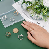 6Pcs 2 Colors Brass Adjustable Ring Findings, Pad Ring Settings, Mixed Color, Tray: 17.5x13mm, 3~9.5mm, US Size 8 1/2(18.5mm), 3Pcs/color