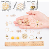 DIY Earring Making Kits, with Brass Pendants, Faux Mink Fur Covered Charms, Brass Earring Hooks and Alloy Enamel Pendants, Golden, 11x13x1mm, Hole: 1mm