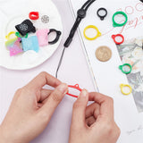 DIY Pendant Decoration Kits, 3Pcs Adjustable Polyester Neck Lanyard, with 15Pcs Ring Silicone Pendant & 5Pcs Silicone Anti-Lost Hanging Signs, Mixed Color, 13~768x3~27x3.2~11mm