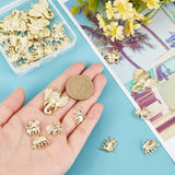 50Pcs 5 Style Rack Plating Alloy Pendants Rhinestone Settings, Golden, 12~14.5x13~16.5x2~3.5mm, Hole: 1.8~2mm, 10pcs/style