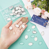 DIY Blank Oval Dome Pendant Making Kit, Including 304 Stainless Steel Pendant Settings, Glass Cabochons, Stainless Steel Color, 80Pcs/box