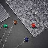 DIY Flat Round Stone Bracelet Making Kit, Include 304 Stainless Steel Bracelet Making, Natural Mixed Gemstone Cabochons, Bracelet Making: 6pcs/box