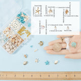 DIY Natural Shell Ocean Theme Stackable Bracelets Set Making Kit, Natural & Synthetic Mixed Gemstone Stretch Bracelets, 2x4x4.5mm, Hole: 0.7mm