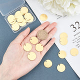 Brass Pendants, Stamping Blank Tag, Flat Round, Golden, 20x1mm, Hole: 2mm, 30pcs/box