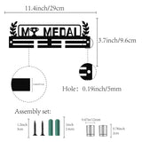 Acrylic Medal Holder, Medals Display Hanger Rack, with Hanger Hooks, Medal Holder Frame, Rectangle with Word MY MEDAL, Black, 96x290x10mm