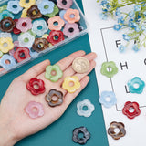 60pcs 10 Colors Acrylic Beads, DIY Accessories for Children, Flower, Mixed Color, 26x27x5mm