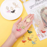 Resin Big Pendants, with Golden Plated Alloy Findings and Rhinestone, Ballet Girl, Crystal, Mixed Color, 60x31x4mm, Hole: 2mm, 14pcs/box