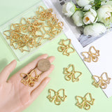 20Pcs Alloy Swivel Lobster Clasps, Swivel Snap Hook, Bowknot, Golden, 32.5x39x5.6mm