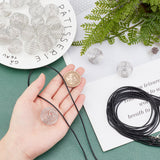 Round Wire Pendant Necklaces DIY Making Kit, Including Round Iron Wire Pendants, Waxed Cotton Cord Necklace Making, Platinum, Pendant: 40pcs/set