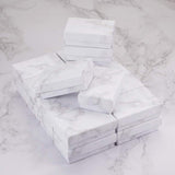 Paper Cardboard Jewelry Boxes, Rectangle, White, 8.1x5.1x2.7cm