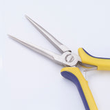 45# Carbon Steel Long Chain Nose Pliers Pliers, Hand Tools, Ferronickel, Stainless Steel Color, 14.6x8x1.7cm