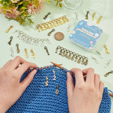 1 Set 3 Colors Alloy Number Charm Knitting Row Counter Chain with Brass Rings, and Lobster Clasp Stitch Markers, for Tracking Project Progress, Mixed Color, Counter Chain: 9cm, 3pcs, Stitch Marker: 2.7cm, 30pcs