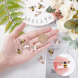 Alloy Enamel Cabochons, with Crystal Rhinestone, Bees, Light Gold, Mixed Color, 16x24x4mm, 20pcs/box