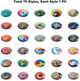 Flatback Glass Cabochons for DIY Projects, Dome/Half Round with Mixed Patterns, Mixed Color, 25x6mm